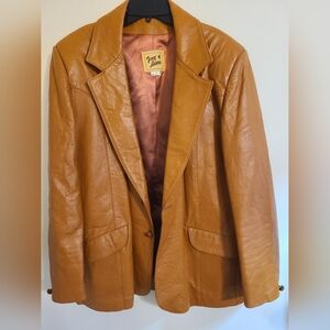 Vintage Tony Lama Women's Tan Leather Jacket